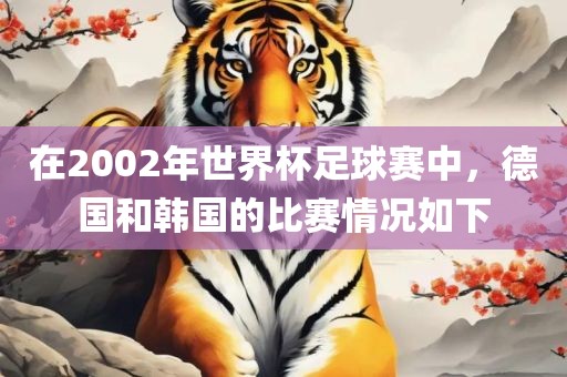 在2002年世界杯足球赛中，德国和韩国的比赛情况如下